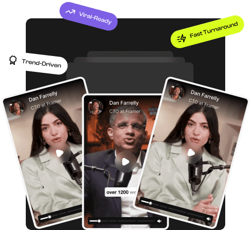 Video template previews with badges